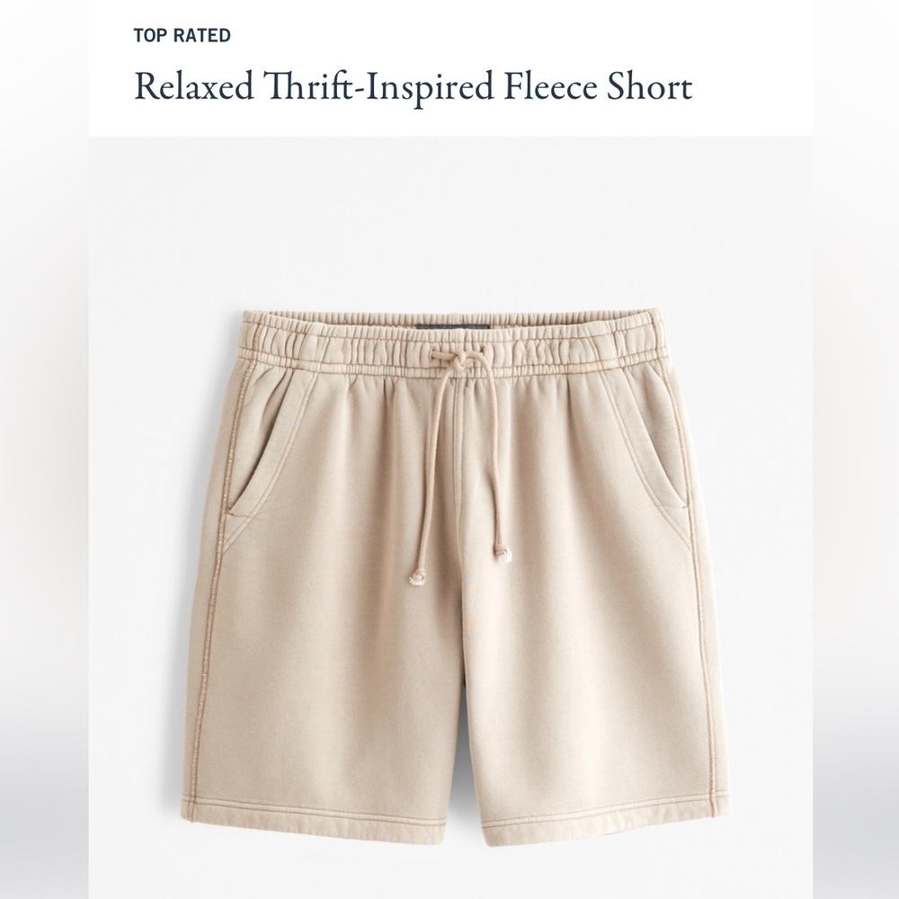 Abercrombie & Fitch Tan Fleece Relaxed Shorts Men’s Large NWT